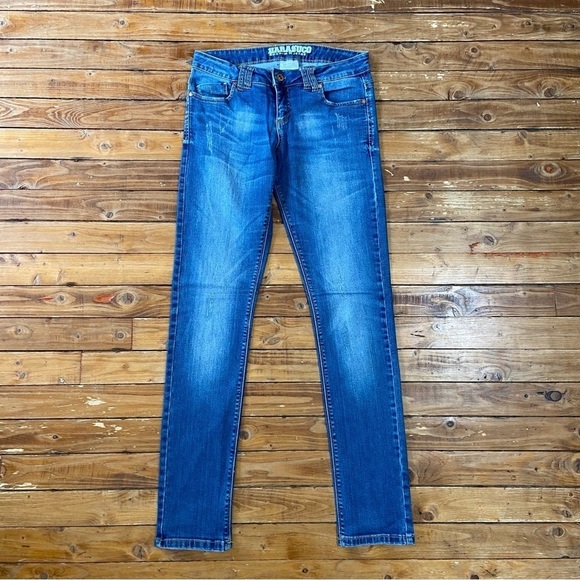 Parasuco jeans low rise lightly distressed straight skinny leg stretchy denim 28 - Picture 2 of 12